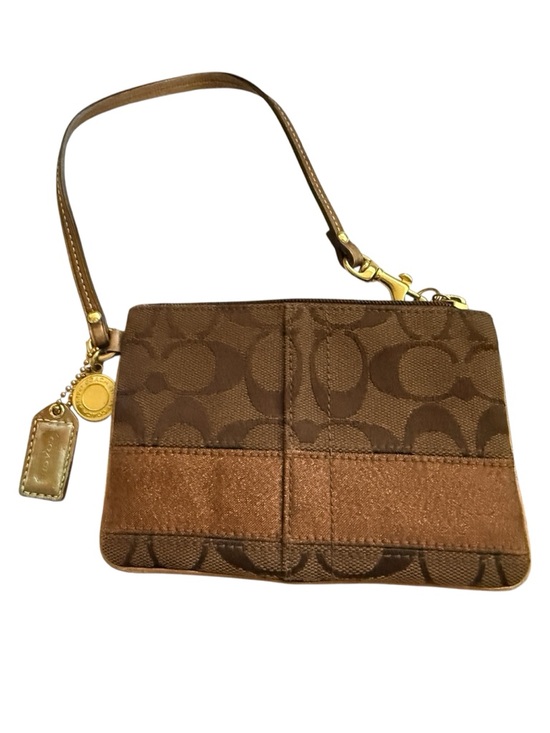 Coach Handbags - Coach Signature Brown Canvas 66th Anniversary Double Zip Wristlet